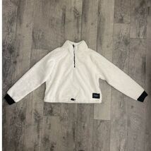 Calvin Klein Performance Women White Faux Fur Half-Zip Pullover - $28.70