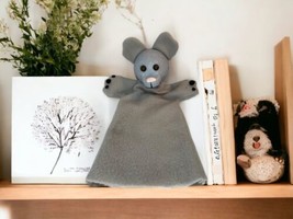 Handmade Hand Puppet Grey Mouse Paper Mache Styrofoam Head Theater Play Toy - $23.25