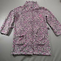 Victoria&#39;s Secret Leopard Heart Print Robe Bathrobe M/L Plush Short  - £16.77 GBP