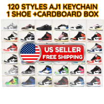 120 Styles Jordan 1 High &amp; Low Mini Sneaker Keychain 1 Shoe + Cardboard Box - £11.26 GBP