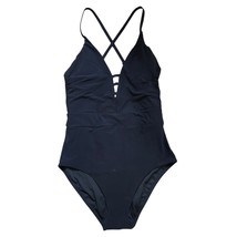LANDS&#39; END One-Piece Swimsuit (10) Criss Cross Back Black - $28.69