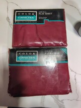 Vintage Montgomery Ward Color Connection Full Size Sheets. Wine  - $17.81