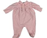 Ralph Lauren Baby Girl Pink Polo Footie Romper Ruffle Pique Cotton 0-3 V... - $13.86