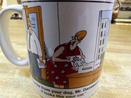 VTG The Far Side Coffee Mug Cup 1990 Fax From Your Dog By Gary Larson Cat Humor - £15.52 GBP