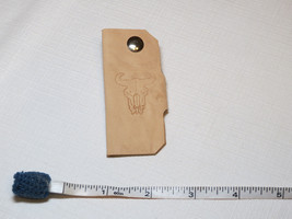 Handmade leather key holder light tan with Bull skull 3.25&quot; X 1.5&quot; color... - £8.03 GBP
