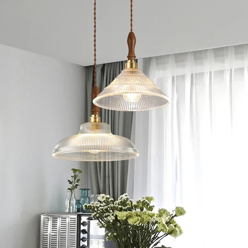 Or dining room kitchen island chandelier modern copper wood art suspension hanging lamp thumb200