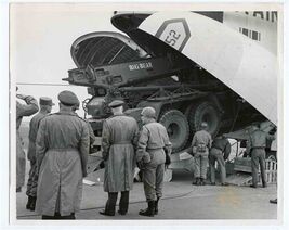 Loading Big Bear Honest John Launcher on C-124 Transport 1961 Photo - $21.78