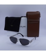 Celine CL40281U 16A Shiny Palladium/Smoke 57-14-140 Sunglasses New Authe... - $471.86