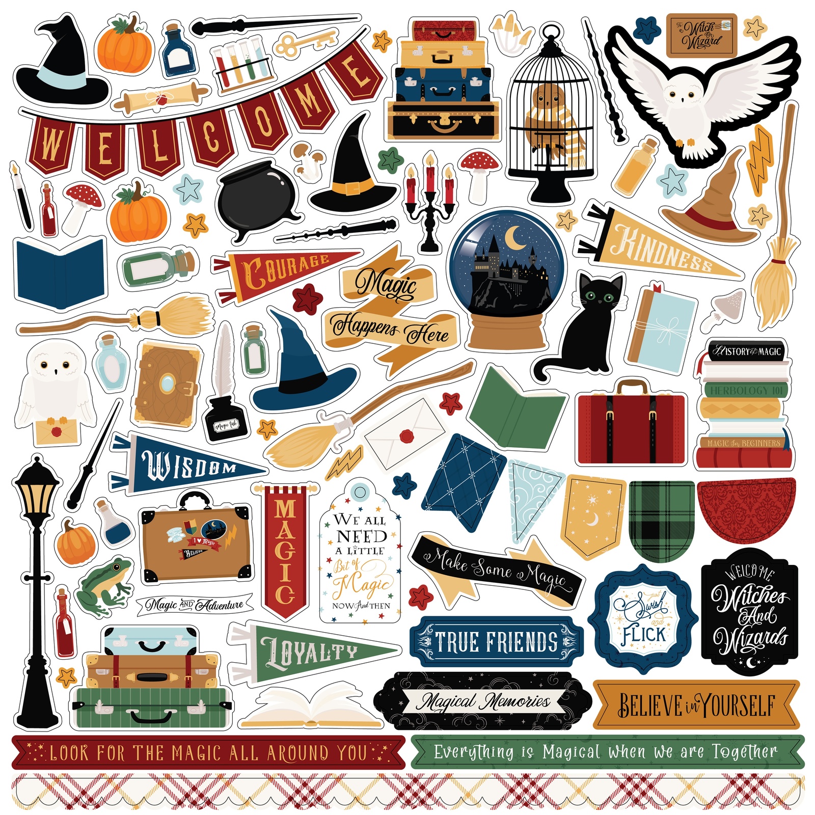 Wizards &amp; Company Cardstock Stickers 12&quot;X12&quot;-Elements AC322014 - $7.90