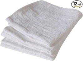 COMFITWEAR White Cotton Bar Mops, Terry Towels, (16 X 19&quot;) 1 Dozen - £14.80 GBP