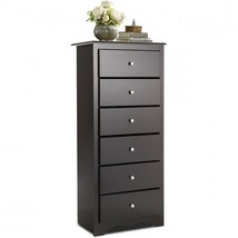 Modern Espresso 6 Drawer Tall Wood Dresser Chest - $9,235.15 MXN