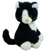 VTG Russ Berrie SASHA Cat Plush Kitten Green Eyes Flocked Nose Stuffed ToyAnimal - £25.50 GBP