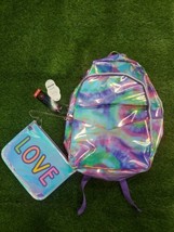 Wonder Nation, Kids, Girls&#39; Purple Tie Dye Love Backpack. 2 piece. Wrist... - £5.34 GBP