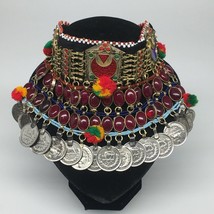 11.5&quot;x5.75&quot;Kuchi Choker Multi-Color Tribal Gypsy Bohemian Statement Coins,CK565 - £37.92 GBP