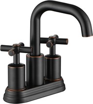 Duttao Df-4303Cch-Orb 4 Inch 2 Handle Bathroom Sink Faucet With Push Up ... - £40.20 GBP