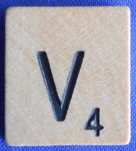 Scrabble Tiles Replacement Letter V Natural Wooden Craft Game Piece Part - £0.96 GBP