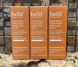 Bundle 3 Belif Super Drops Niacinamide Golden Glow Serum .33 oz ea- 0.99... - $17.77