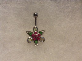 Crystal flower Belly Navel Ring NEW - £4.95 GBP