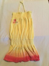 Size 4 XS 5 Bratz swimsuit cover up dress yellow pink ruffles - £11.62 GBP