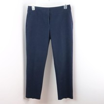 Laura Ashley Women&#39;s 12 Navy Blue Cotton Straight Leg Dress Trouser Pants - £9.55 GBP