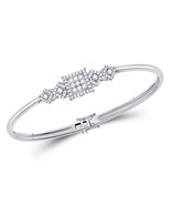 14kt White Gold Womens Round Diamond Fashion Cluster 5-stone Bracelet 3/... - £1,287.19 GBP