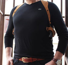 Fits Springfield Hellcat 9mm 3”BBL Suede Shoulder Holster Single Mag #1524# image 4