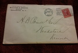 000 VTG 1903 Red Washington 2 Cent Postage on Envelope Willard Moore Ban... - $5.99
