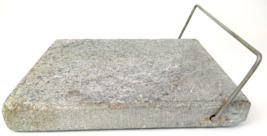 Antique Primitive Soapstone Bed Carriage Foot Warmer w/Metal Handle 8x10&quot; Grey - £47.30 GBP