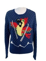 HOLLISTER Sweater with Christmas Parrot Navy XS GUC - $14.84