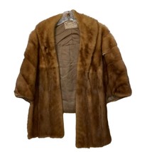 Mink Fur Caramel Brown Stole Wrap for Repair Crafting Cutting Upcycling ... - $35.00