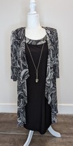 R&amp;M Richards NWT Women&#39;s 12 P Black 2 Piece Dress And Cardigan BX - £30.50 GBP