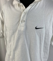 Vintage Nike Shirt Embroidered Swoosh Polo Mens XL White Casual 90s - £19.65 GBP