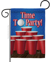 Time To Party Garden Flag 13 X18.5 Double-Sided House Banner - £15.96 GBP