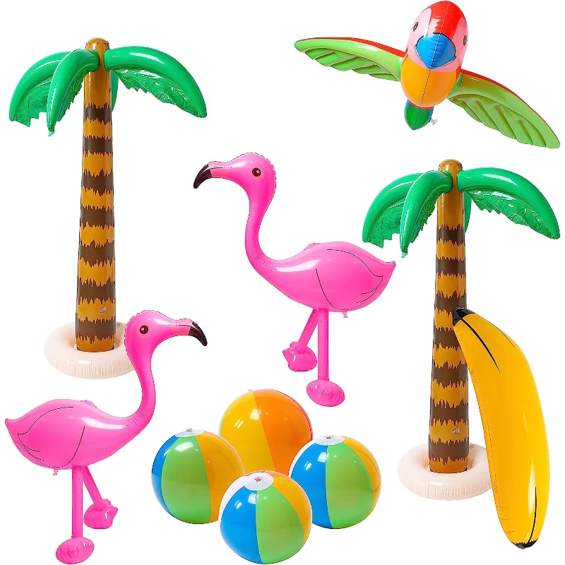 Inflatable Palm Tree Flamingo Banana Beach Ball Parrot Beach Pool Toys for - £7.14 GBP+