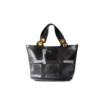VINTAGE PALOMA PICASSO Purse Small Black Leather Mesh Tote *EXCELLENT* - £180.08 GBP
