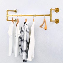 Industrial Pipe Clothing Rack Wall Mounted,Vintage Retail Garment Rack D... - $70.29