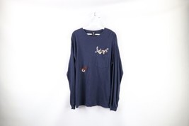 Vtg 90s Looney Tunes Mens Medium Faded Taz Bugs Bunny Pocket Long Sleeve T-Shirt - £25.87 GBP