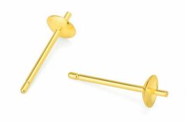 2/5 Pairs 925 Sterling Silver Gold Cup Earring Post + Push Back EARRING - $12.73+