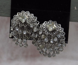 Fashion Clip Earrings With Rhinestones - $10.00