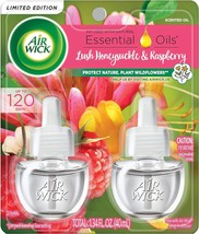 Air Wick Plug in Scented Oil Refill, 2 ct, Lush Honeysuckle and Raspberry, Air F - £16.06 GBP