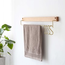 Kitchen bathroom wood towel rack, Wooden towel bar, Modern wall hanging ... - £72.11 GBP