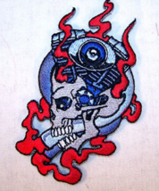 BIKE ENGINE SKULL EMB PATCH sew or iron biker P-385 bikers novelty patch... - $6.82