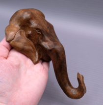 Wood Carved Elephant Head Hand Made by Suffering Moses - $34.63