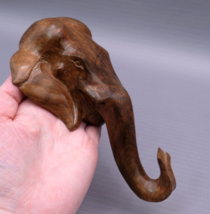 Wood Carved Elephant Head Hand Made by Suffering Moses - $658.23 MXN