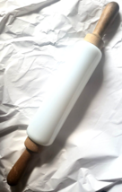 Large Antique Milk Glass Rolling Pin with Screw Off Wooden Handles - £62.94 GBP