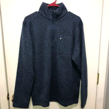 Eddie Bauer 1/2 Zip Fleece Lined Pullover Sweater Men's SZ Large Marled Blue NEW - $14.84