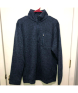 Eddie Bauer 1/2 Zip Fleece Lined Pullover Sweater Men&#39;s SZ Large Marled ... - $277.58 MXN