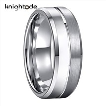 6mm 8mm Tungsten Wedding Rings Couple Gifts For Men Women Fashion Jewelry Center - £20.03 GBP