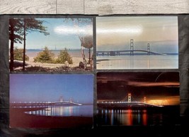 Postcard Mackinac Straits Bridge Michigan Daytime And Night Time Lot Of 4 - £4.03 GBP