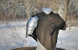 Medieval Single Pauldron 18G Steel LARP SCA Shoul Armor For Role & Cosplay - £72.10 GBP